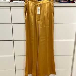 Anthropologie BNWT Satin High Waisted Wide Leg Pants XS